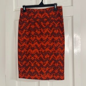 LuLaRoe Orange and Black Pencil Skirt